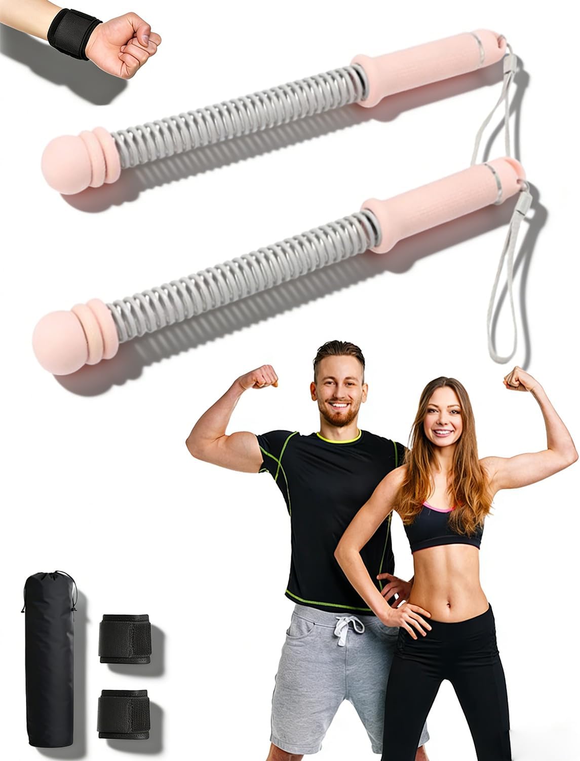 2026 New Ropeless Battle Ropes, Portable Battle Ropes, Cordless BattleRopes, No Assembly Required, 3 lb Adjustable resistance, with Wristband Ideal, Exercise your whole body anytime