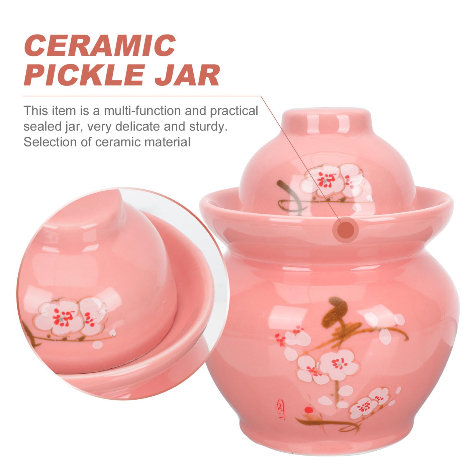 TOYANDONA Verschlossenes Gurkenglas aus Keramik im Retro Stil Rot | Kimchi Glas, Sichuan Pickleglas, Sauerkrautglas für Lebensmittelhandel und Wohnheim