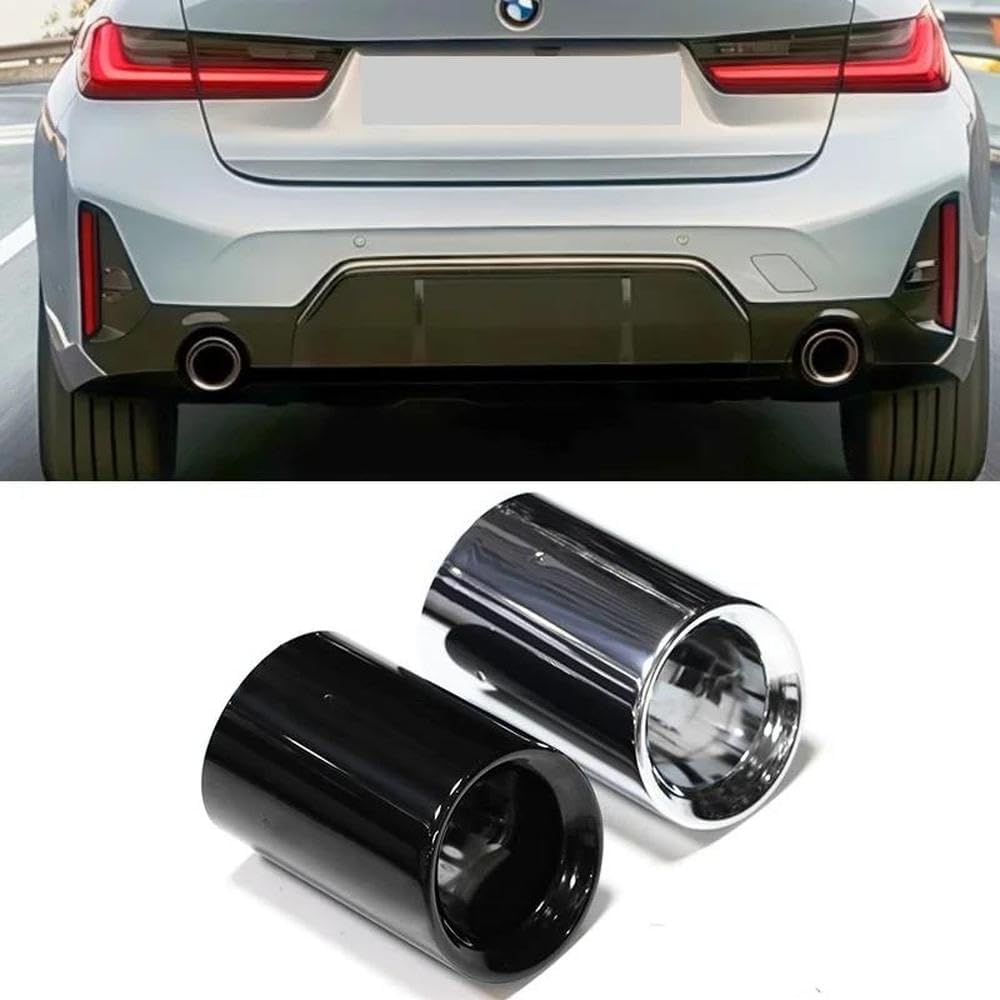 Spare Parts For BMW 3 Series G20 G21 320i 320d 330i 330d 330e Exhaust Tailpipe Muffler Nozzle Decorative Cover(Black)