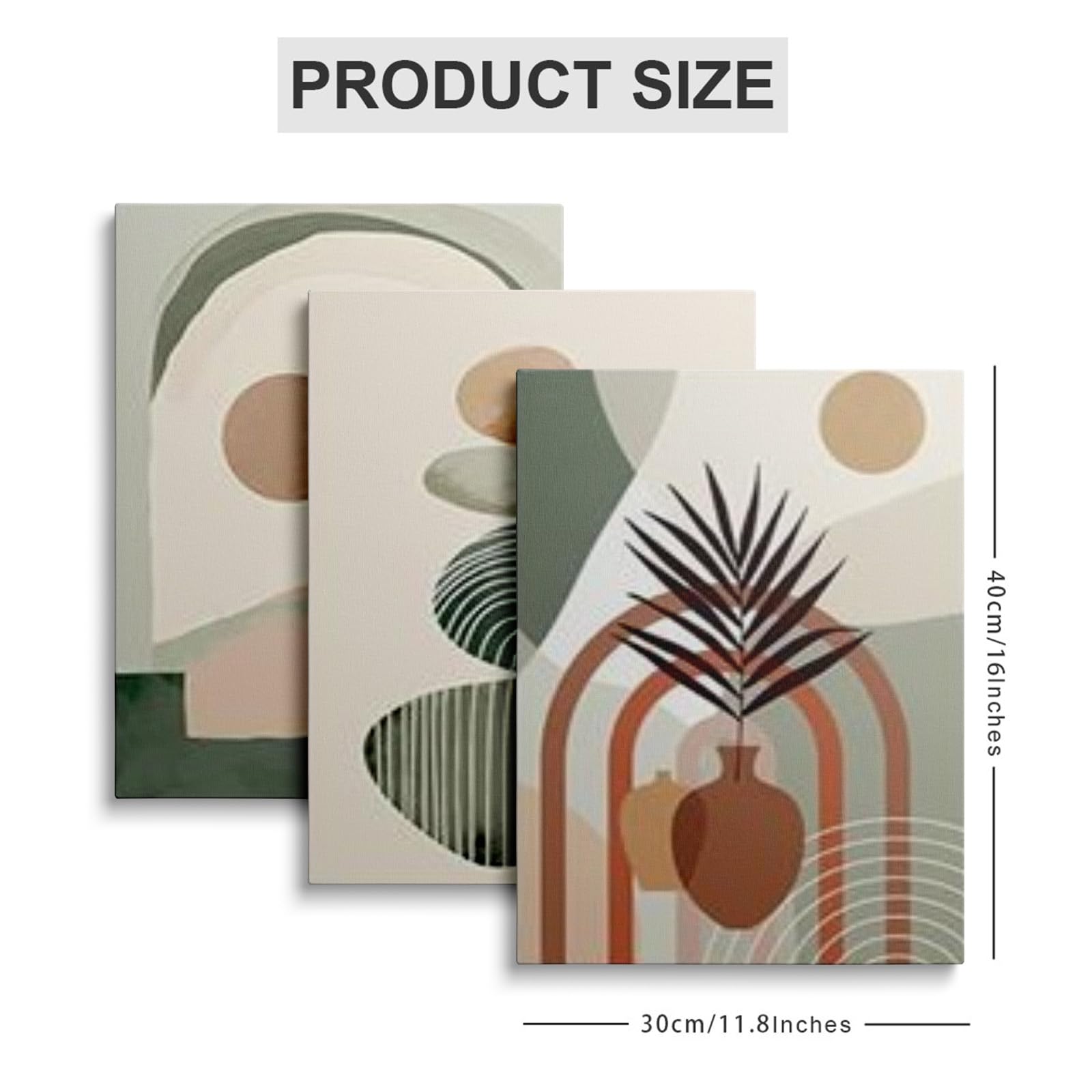 Sage Green Pictures Bohemian Decor - Canvas Wall Art Painting Colorful Bathtub Print 0906, H0906, 16 x 12 inch - 40 x 30 cm - Image 2