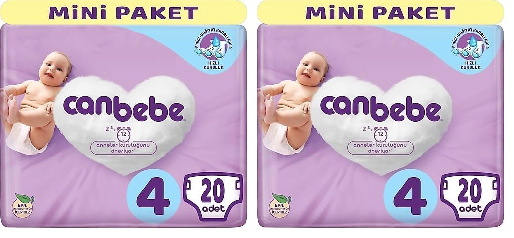 Canbebe Baby Diapers Bebek Bezi, PFXF 2 Star Junior 20x4 (2 paketi)