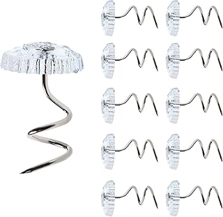 Qrity 50 Pièces épingles Torsadées, Fixateur de Clip de Coussin de Canapé de Couette de drap, Têtes Transparentes, épingles en Spirale Torsadées pour Housses de Canapé-lit