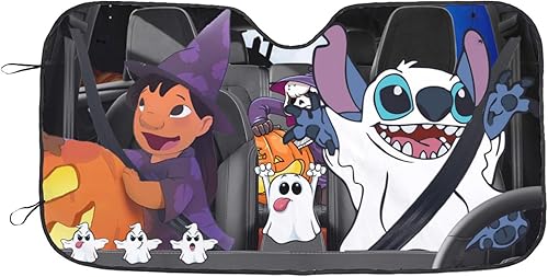 Miniatura 1 de Parasol para parabrisas de automóvil de Halloween, accesorios de terror para automóvil, divertido parasol para la mayoría de los automóviles,