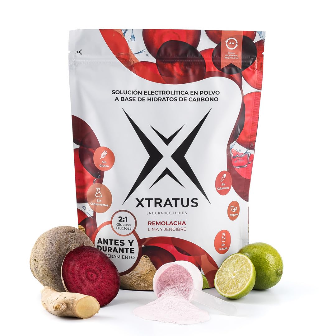 Bebida Deportiva Antes Durante Entrenamiento Con Nitrato De Remolacha Mezcla Carbohidratos 2 1 Electrolitos Natural Sin Aditivos 1Kg XTRATUS