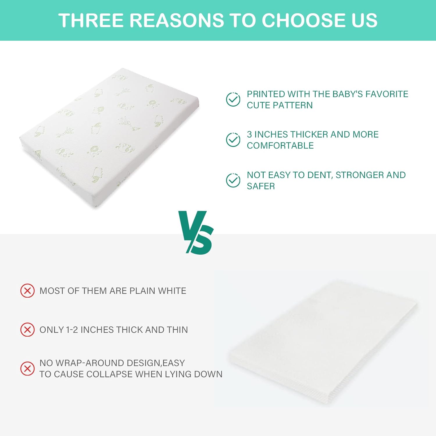 Pack n Play Mattresses, Portable Pack and Play Mattress Topper, Memory Foam Playpen Mattress with Removable Cover, Quiet and Odorless Playard Mattress Fits Pack N Play, 38"x26"x3"(Lion) : Baby