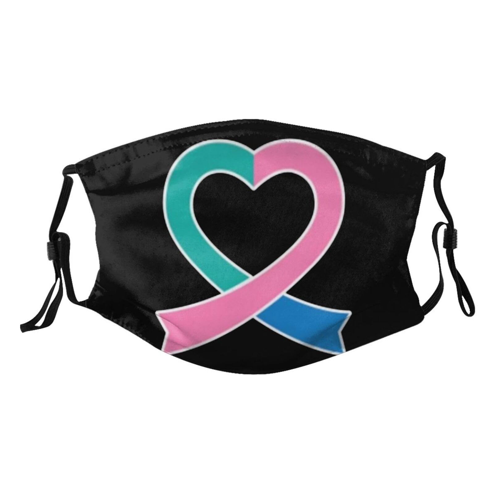 Thyroid Cancer Awareness Ribbon Adult Dust Mask Adjustable Dust Face with 2 Filter58