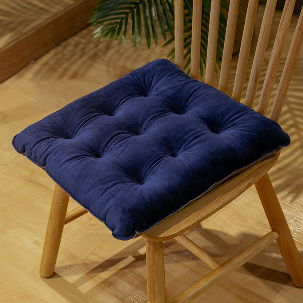 GUOCU Crystal Velvet Round Padded Chair Cushion Winter Warm Quilted Seat Pads Office Dinner Chair Booster Cushion Soft Touch Square Cushion for Sofa Tatami Garden Patio Indoor Floor Mat E 45x45CM