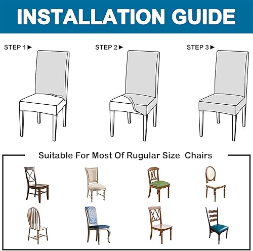 Miniatura 4 de Stretch Velvet Dining Chair Covers Soft Ultra Thick Seat Protector Removable Washable Slipcover for Bedroom and Dining Room Set of 2 Black (Brown 6)