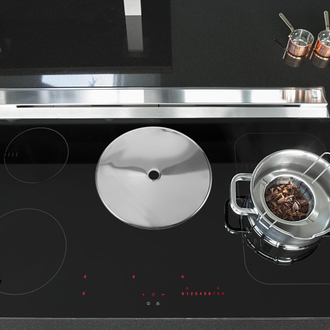 Adaptador de Inducción de Acero de 32,8 CM Superficie Lisa para Fácil Limpieza, Compatible Estufas y Mesas de Ollas Calientes, Adecuado para Uso en Cocinas de Inducción