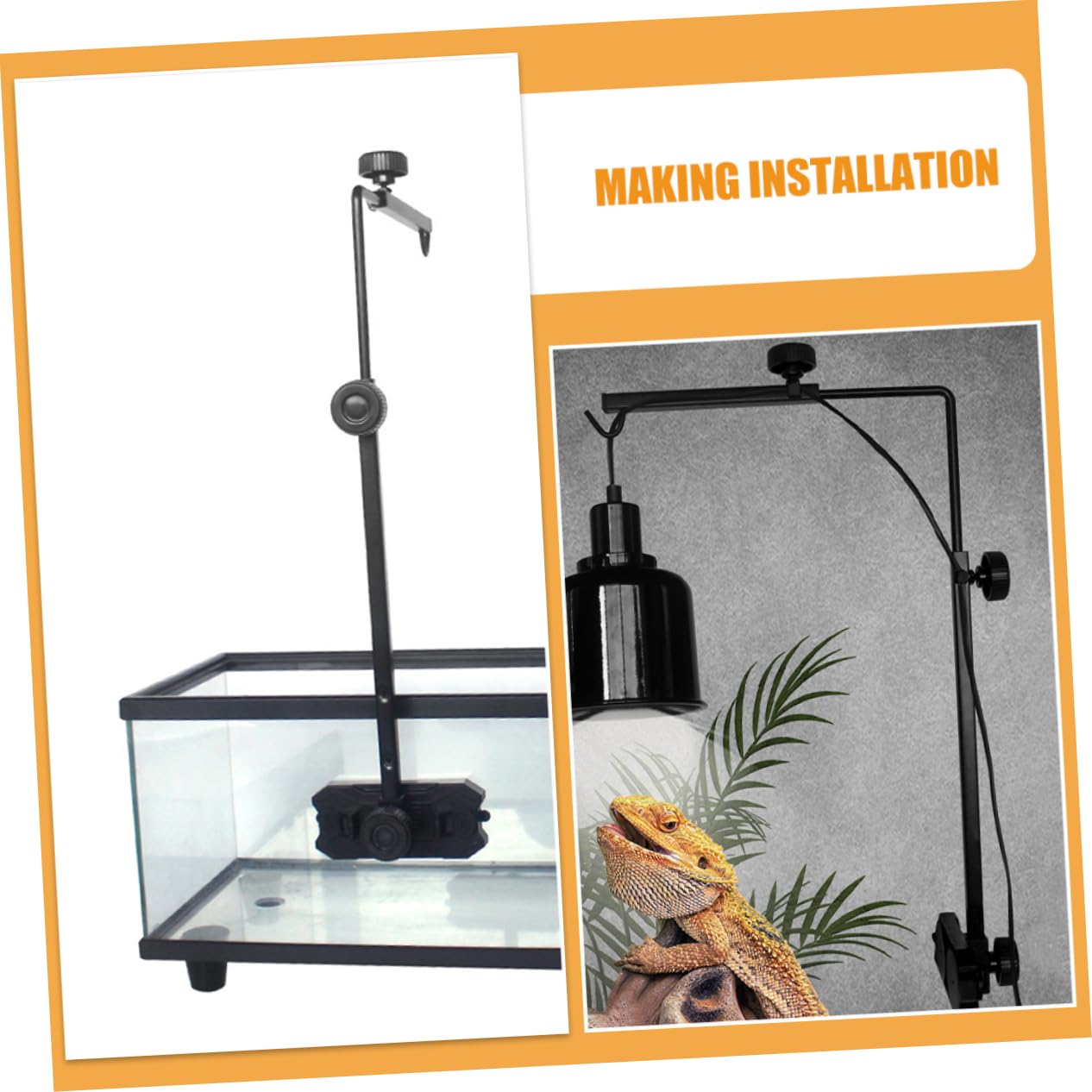 TOYANDONA Supporto Per Lampada Da Esterno Per Tartarughe Staffa in Per Da Acquario Supporto Per Lampada Termica Per Rettili Staffa Montaggio Regolabile Per Luce Per Acquario