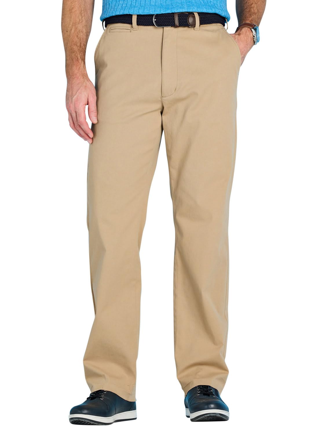 Pegasus Men's Super Stretch Chino Trouser with Belt Versatile, Comfortable & Stylish Smart Casual Pants Stone 44W / 27L