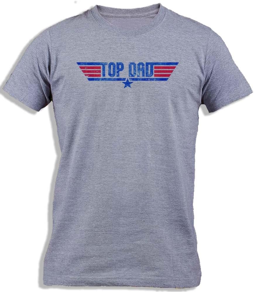 ™ TopDad | Top Dad Gun | Funny Daddy | Aviation Geek Dad | Maverick Dad | Pilot Dad Cotton T-Shirt For Men