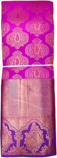 VFCollections Women's Kanchipuram Silk Pure Pattu Sarees With Blouse