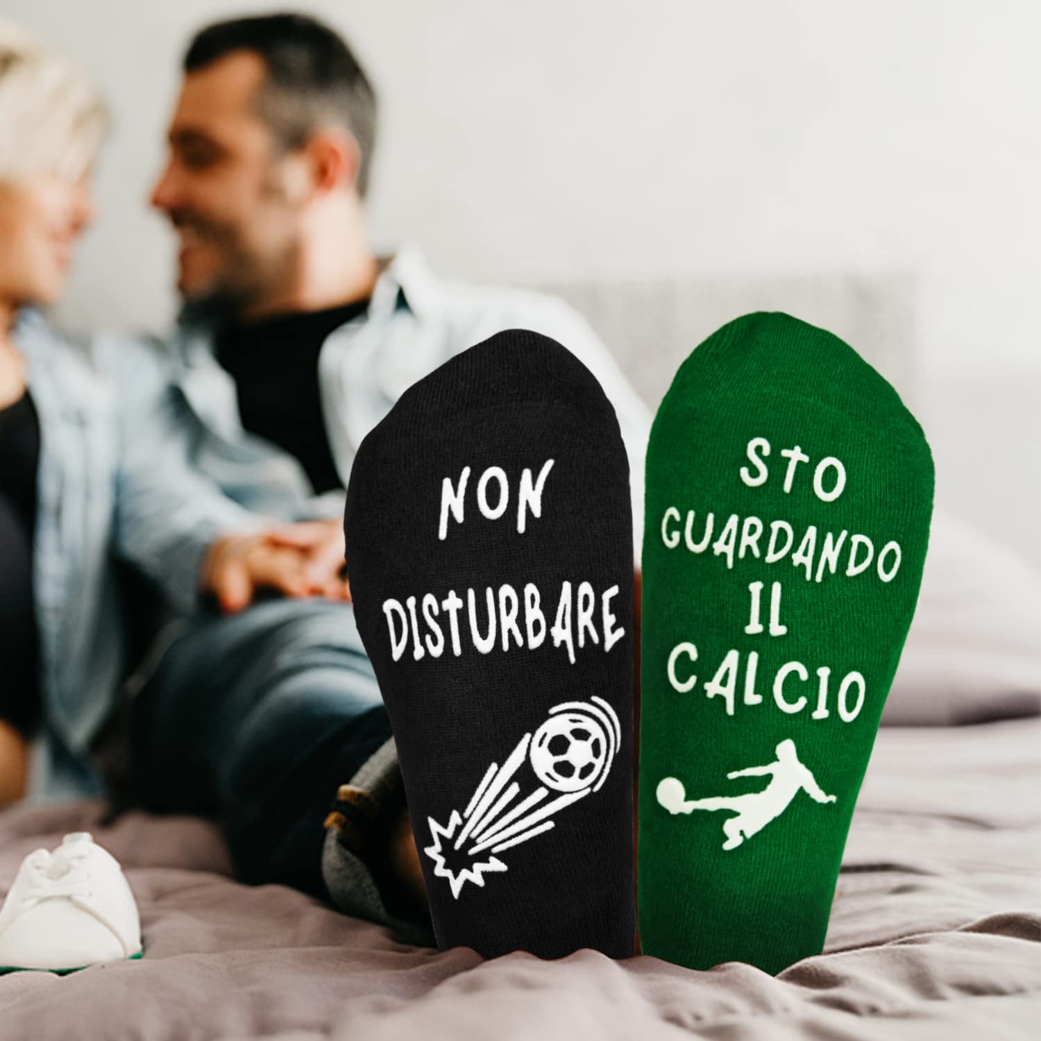 Voqeen Calzini da Uomo, Motivo Calcio, Divertenti Calze Unisex, Regalo Perfetto per gli Uomini, Tifosi del Calcio, Calciatori