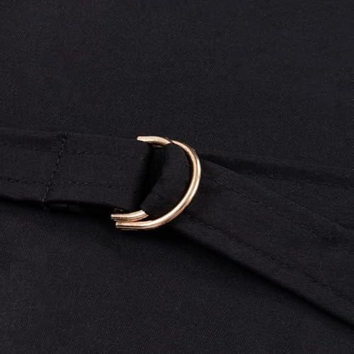 Caziffer Damen Geknöpfte Anzugweste Einfarbig V-Ausschnitt Elegant Retro Slim Fit Business Weste Weste, Schwarz , M