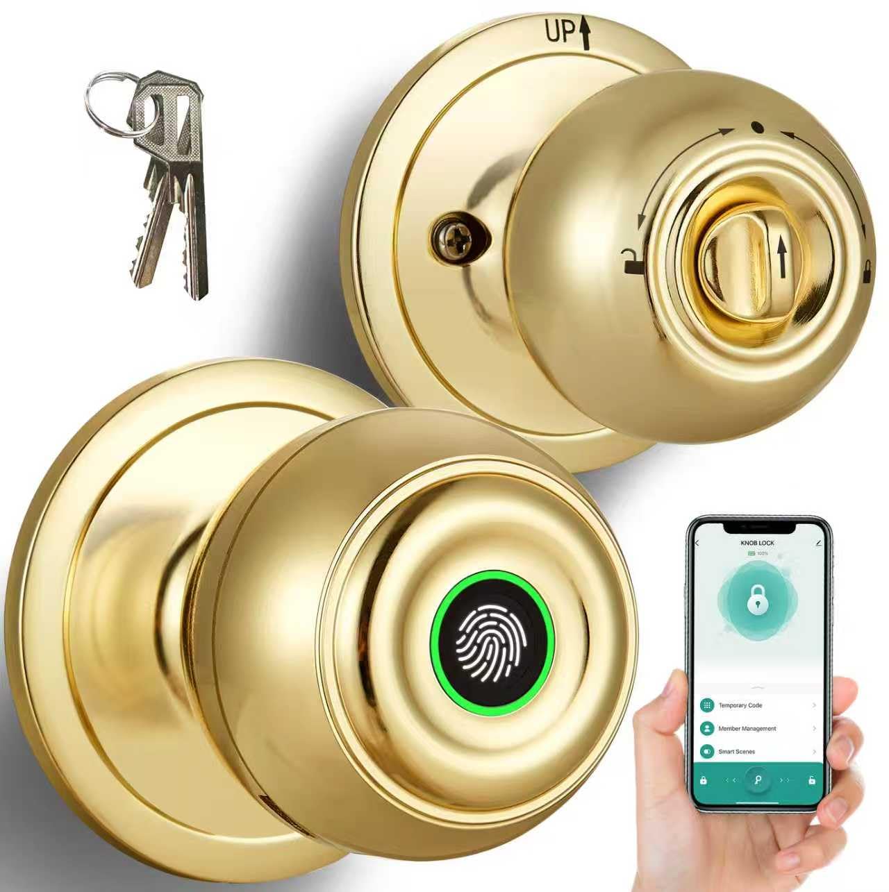 Biometric Fingerprint Door Knob - Smart Security -1