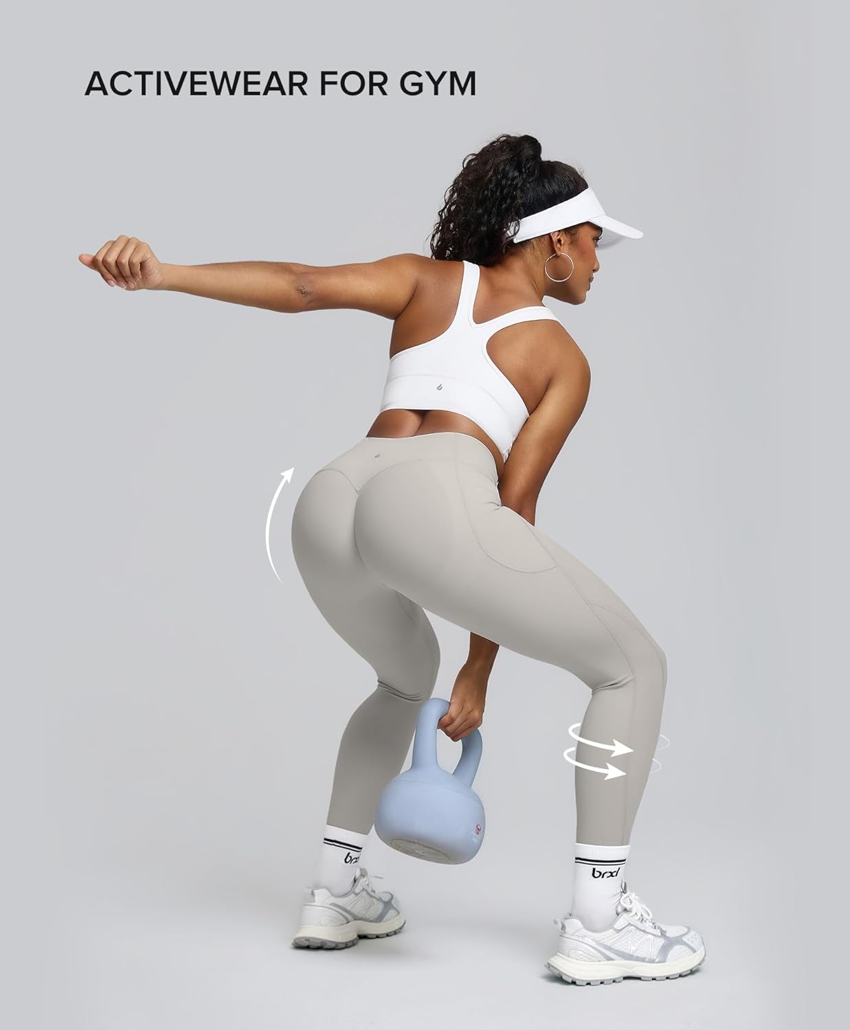 BRXL Scrunch Butt Lifting Leggings with Pockets for Women, 25" Tummy Control High Waisted No Front Seam, Workout Gym Leggings - Image 4