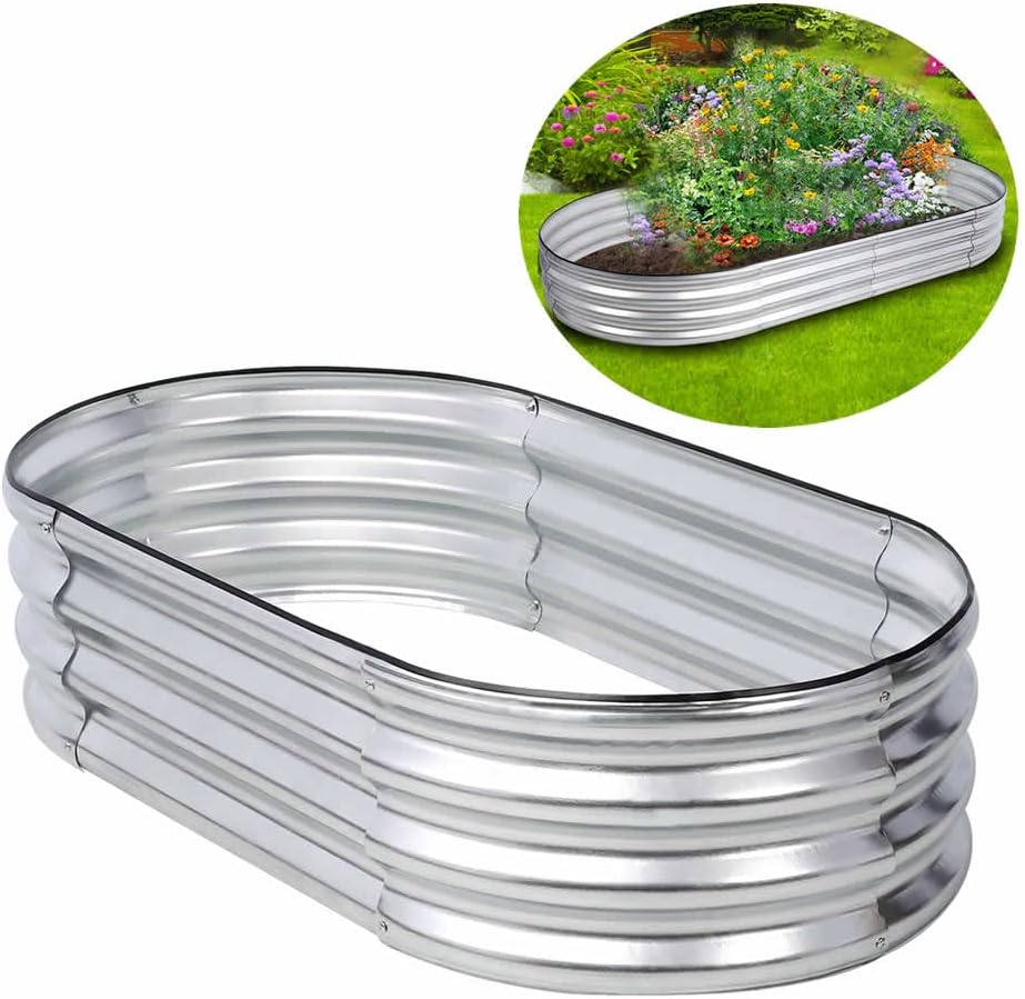 Galvanized Raised Garden Bed, Planter Boxes Outdoor for