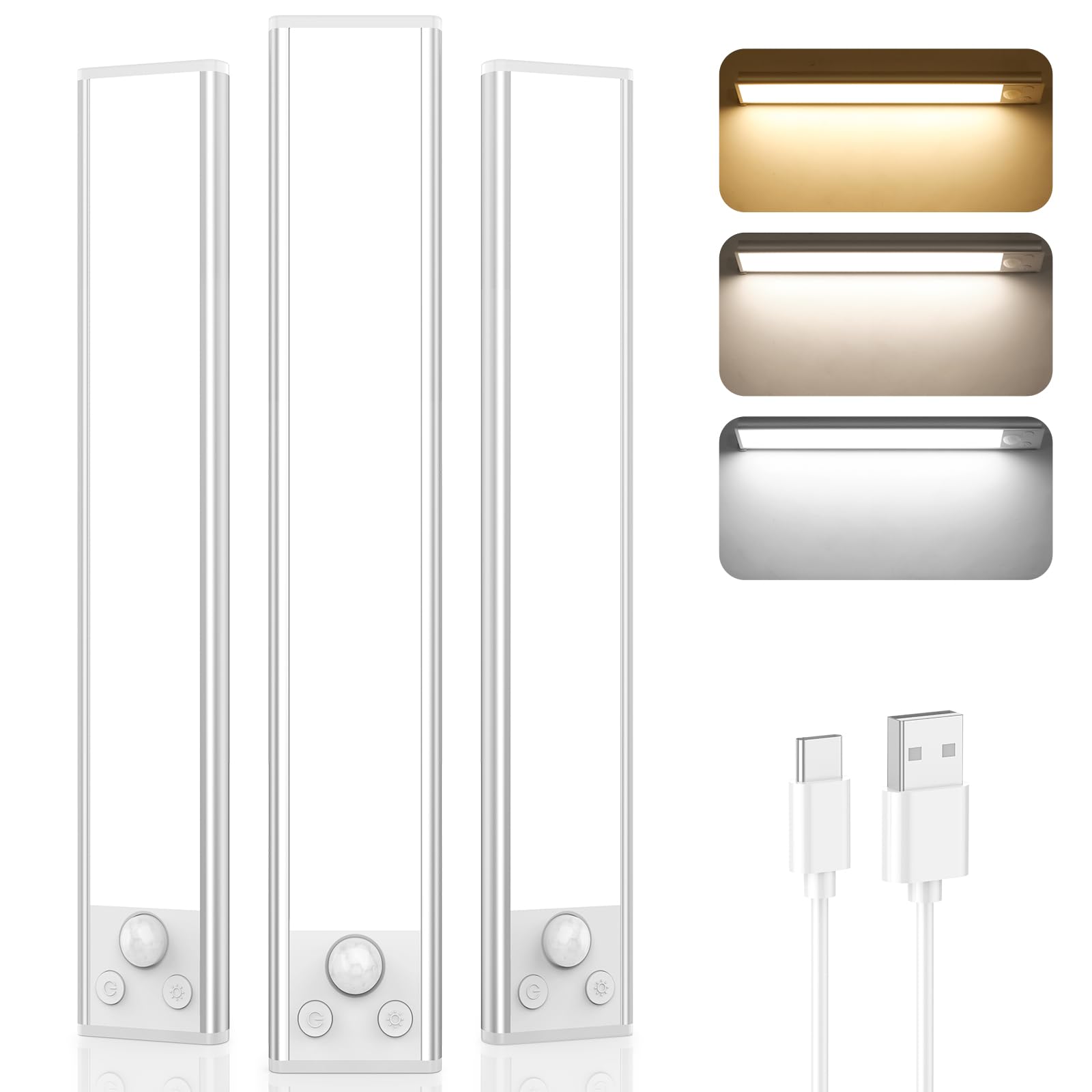 Brighte ELEKIBRUSH・ELEKILOTION Brightever Under Cabinet Lights, 14-Inch Rechargeable Battery