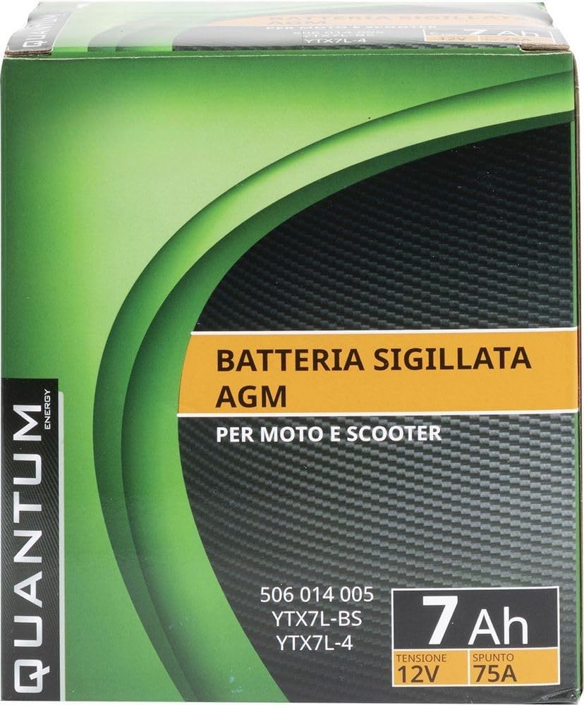 Batteria Moto e Scooter AGM Sigillata 12V 7Ah 75A – Polo Positivo Dx, pronta all’uso