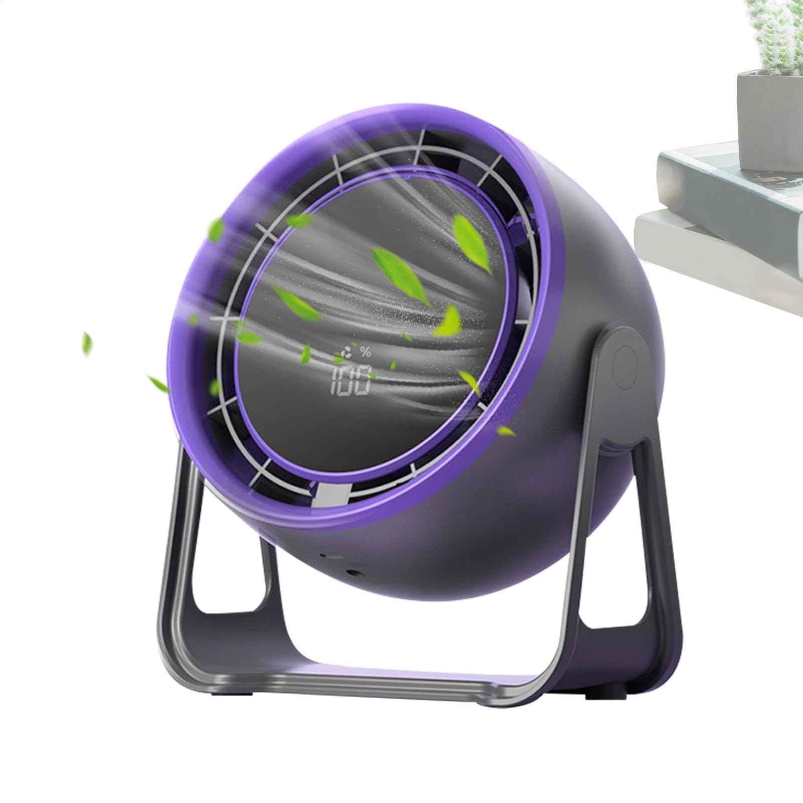 Ventilateur de bureau rechargeable portatif avec écran LED