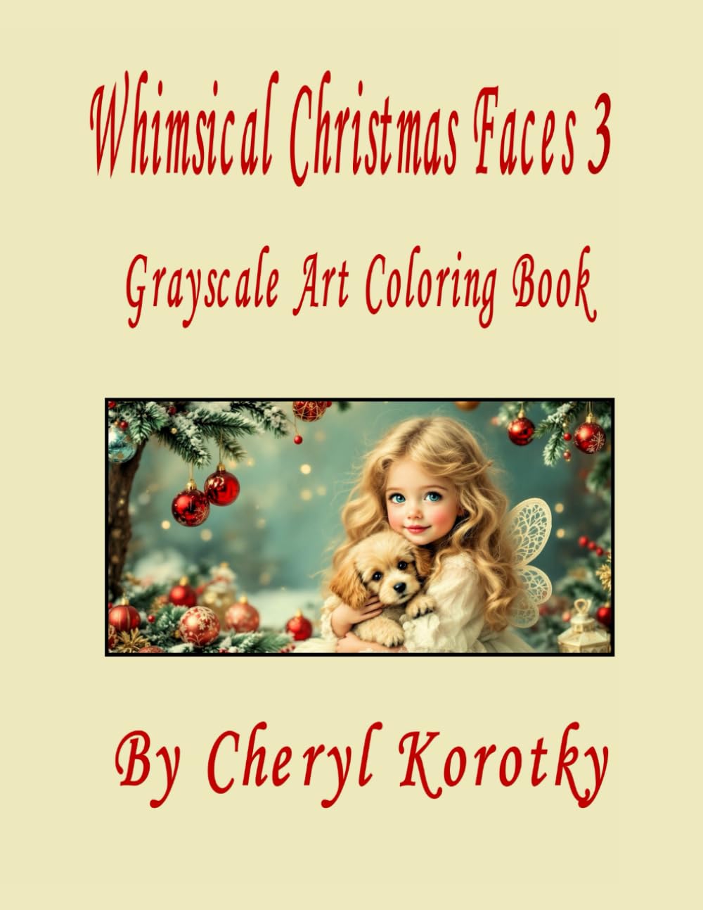 Whimsical Christmas Faces 3: Grayscale Art Coloring Book