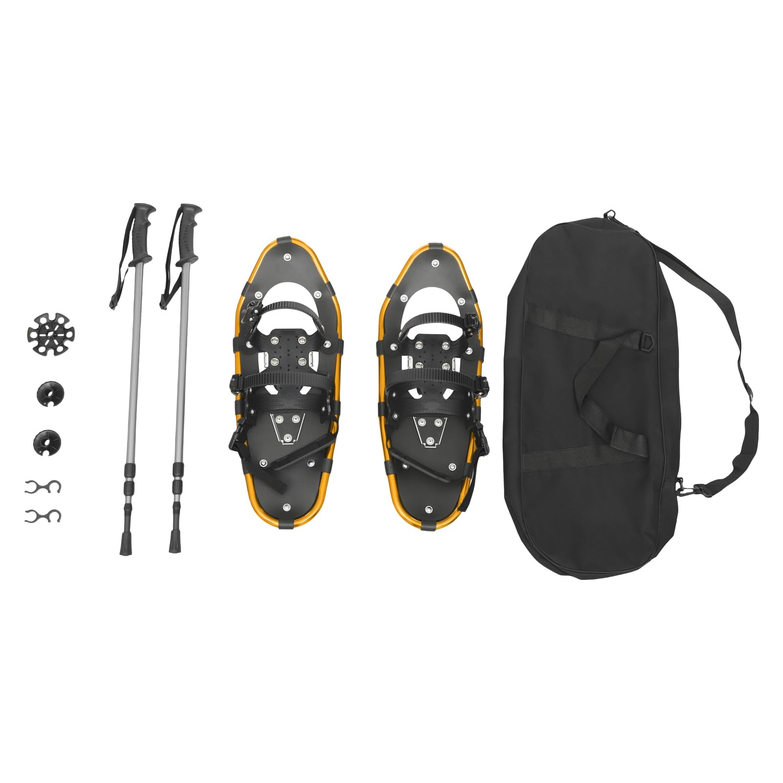 PDTHADP 21 Inch Snowshoes Floor Standing Snow Shoes -40°C/-40°F Snowshoes for Women 66-154 LBS Womens Snowshoes with 25.59-53.1 Inch Adjuatable Trekking Poles for Adults Men Women