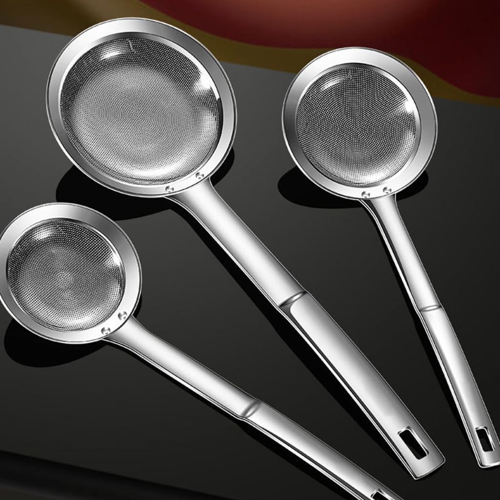 Professional Stainless Steel Fine Mesh Skimmers Spoons Kitchen Oil Foam Filter