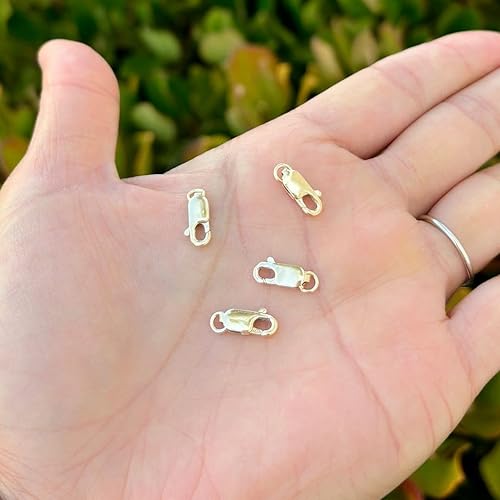 Miniatura 9 de Adabele - 10 piezas de plata de ley 925 auténtica 925 de 0.472 in con cierre de langosta rectangular italiano, anillo de salto abierto,