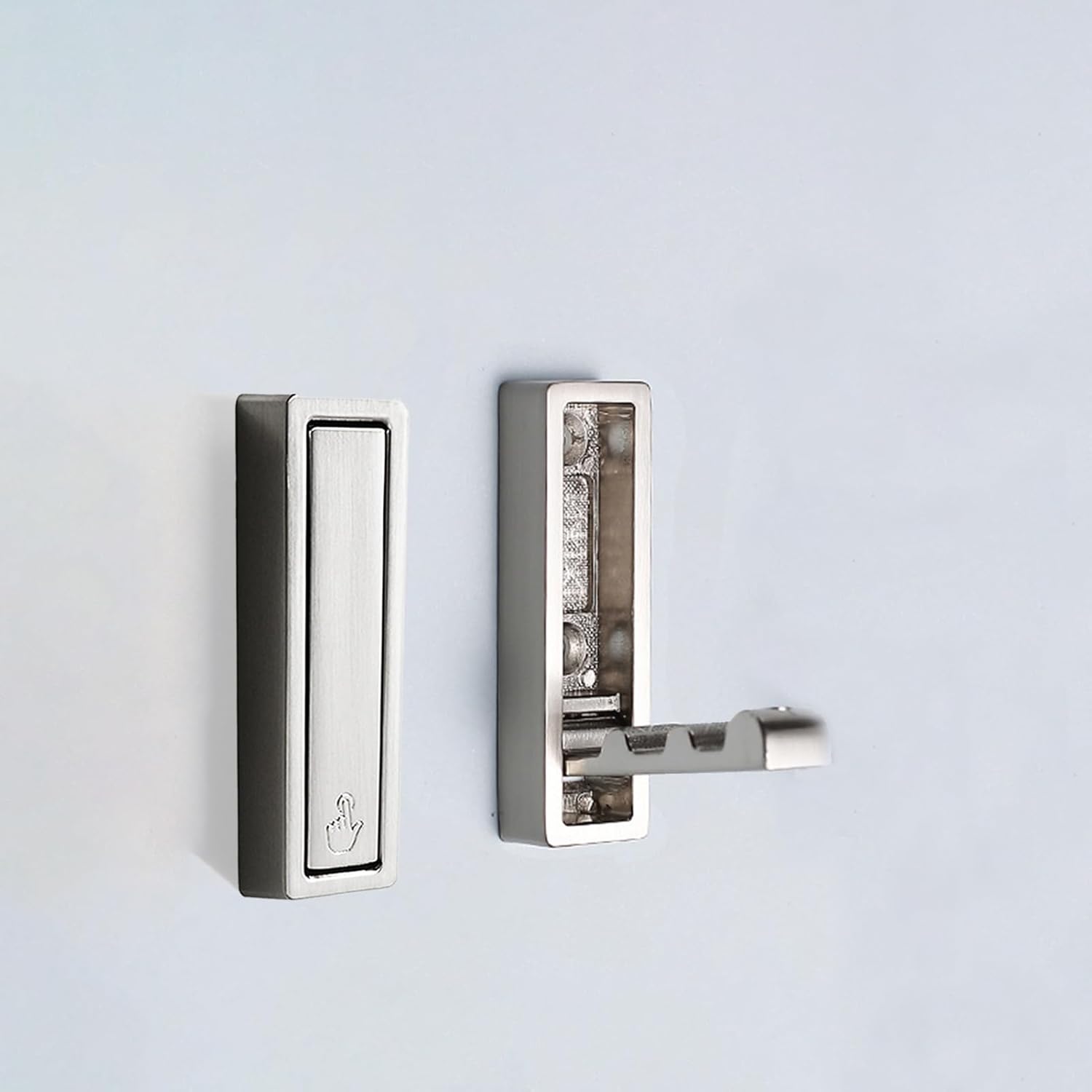 Foldable Coat Hooks 2 Pack,Heavy Duty Wall Hooks for Hanging Coats Towels Backpacks Bags Brushed Nickel Towel Hooks for a Functional Home (Brushed Nickel, 2)