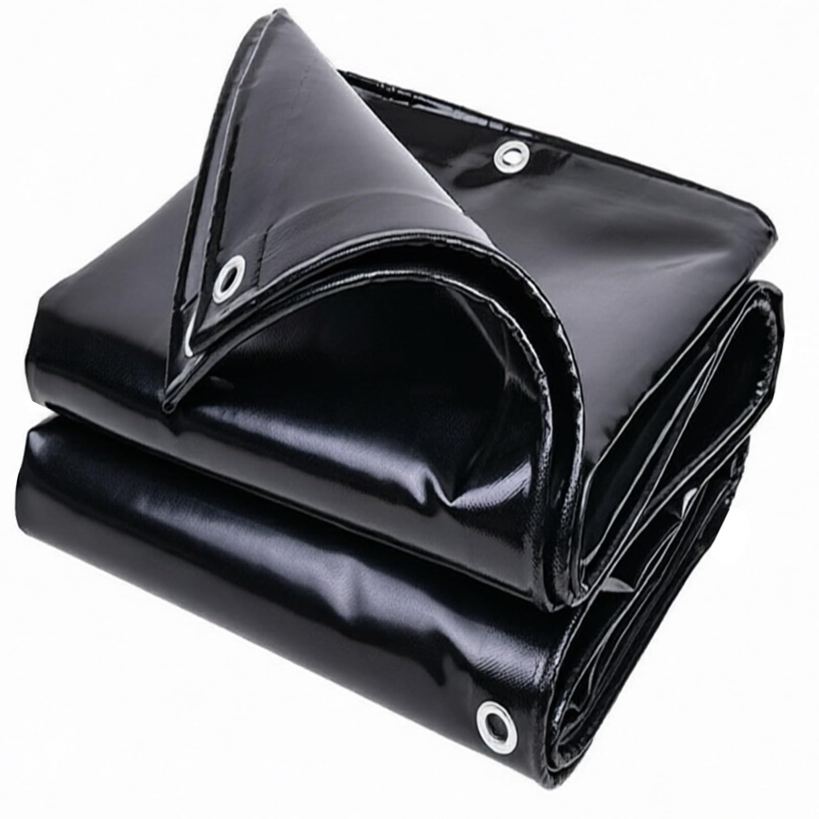 Dmchengma One Color Black Tarpaulin Waterproof Heavy Duty Tarp With Eyelets 500G/M² 1X1.8m/1.2X2.4m/1.5X3m Multipurpose Tarps For Outdoor(1.8X2m(5.9Ftx6.5ft))