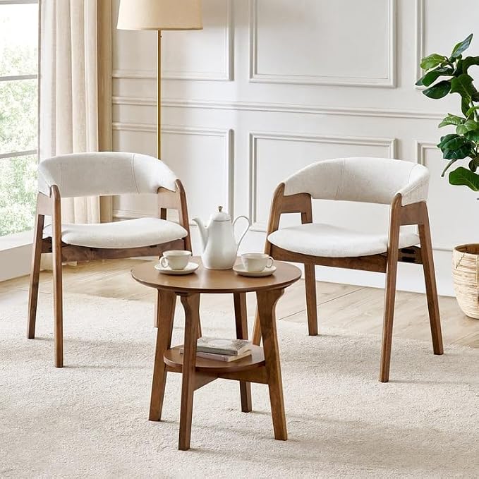 Home Centre | Jilly Solid Wood Tea Set | Rubber Wood | Table with 2 Chairs | Brown | 1 Year Warranty