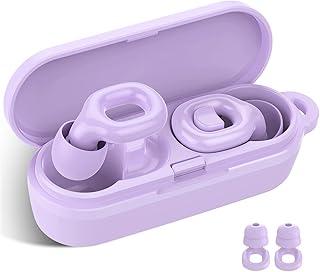 Ohrstöpsel zum Schlafen, wiederverwendbar Silikon-Ohrenstöpsel mit Einzel/Doppelkappen 35 dB Geräuschreduzierung Ohrstöpsel, 7 Paar Ohrkappen in XS/S/M/L für Schlaf, Fokus, Konzerte, Reisen(Lila)