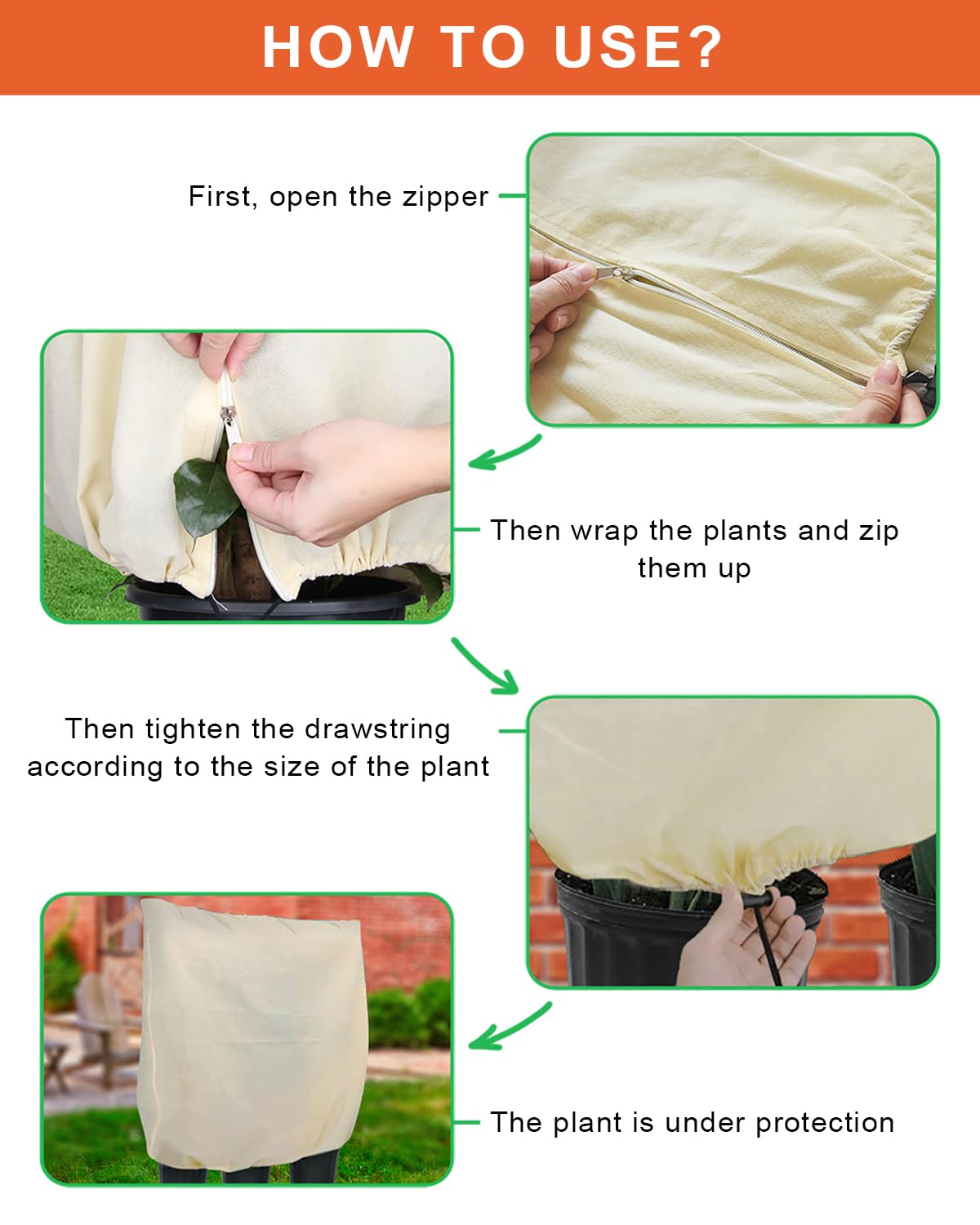 Lot De 2 Housses D'hivernage Pour Plantes 100 X 80 Cm - Tissu Non Tissé 80 G/m², Fermeture éclair, Protection Gel Et Vent - 7