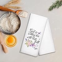 Vista 5 de DYJYBMY God is Within Her Will She Not Fall - Toalla de cocina religiosa, Salmo 46:5, decoración de cocina con versículo de la Biblia, regalos