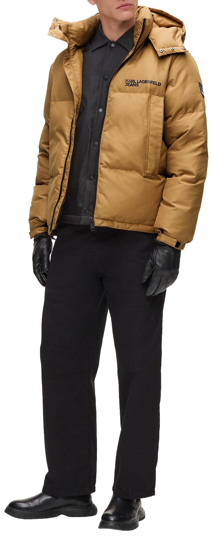 Jeansy Karl Lagerfeld, Męskie, Pikowane, Regular Fit, Brązowy, XXL