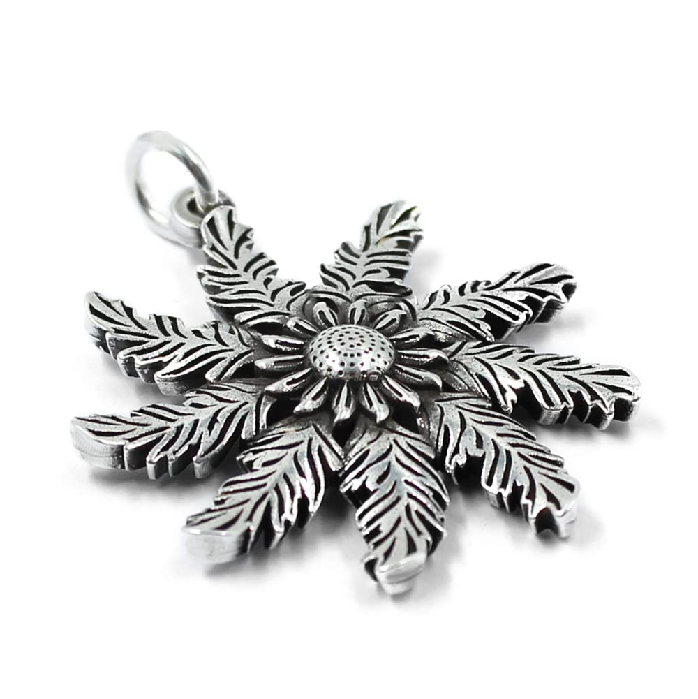 PassoColgante Eguzkilore de 35mm - Flor vasca - Poderoso amuleto en plata