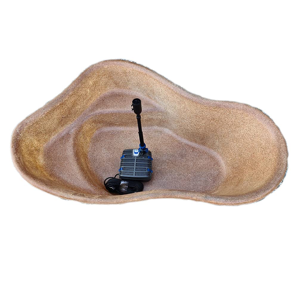 Giardini d'Acqua Kit Laghetto da Giardino Vetroresina 157 x 102 Effetto Naturale MOD. Caraibi + Filtro Interno Uvc 1500 Stagno Artificiale 260 Lt Pompa Inclusa Vasca Piante Pesci