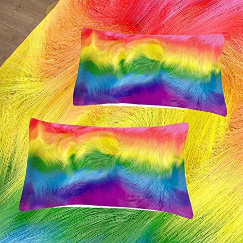 Tailor Shop Queen Size Comforter Set For Kids Girls Colorful Rainbow Comforter Rainbow Cow Bedding Sets With 1 Quilt Matching 2 Pillowcases #TOP3