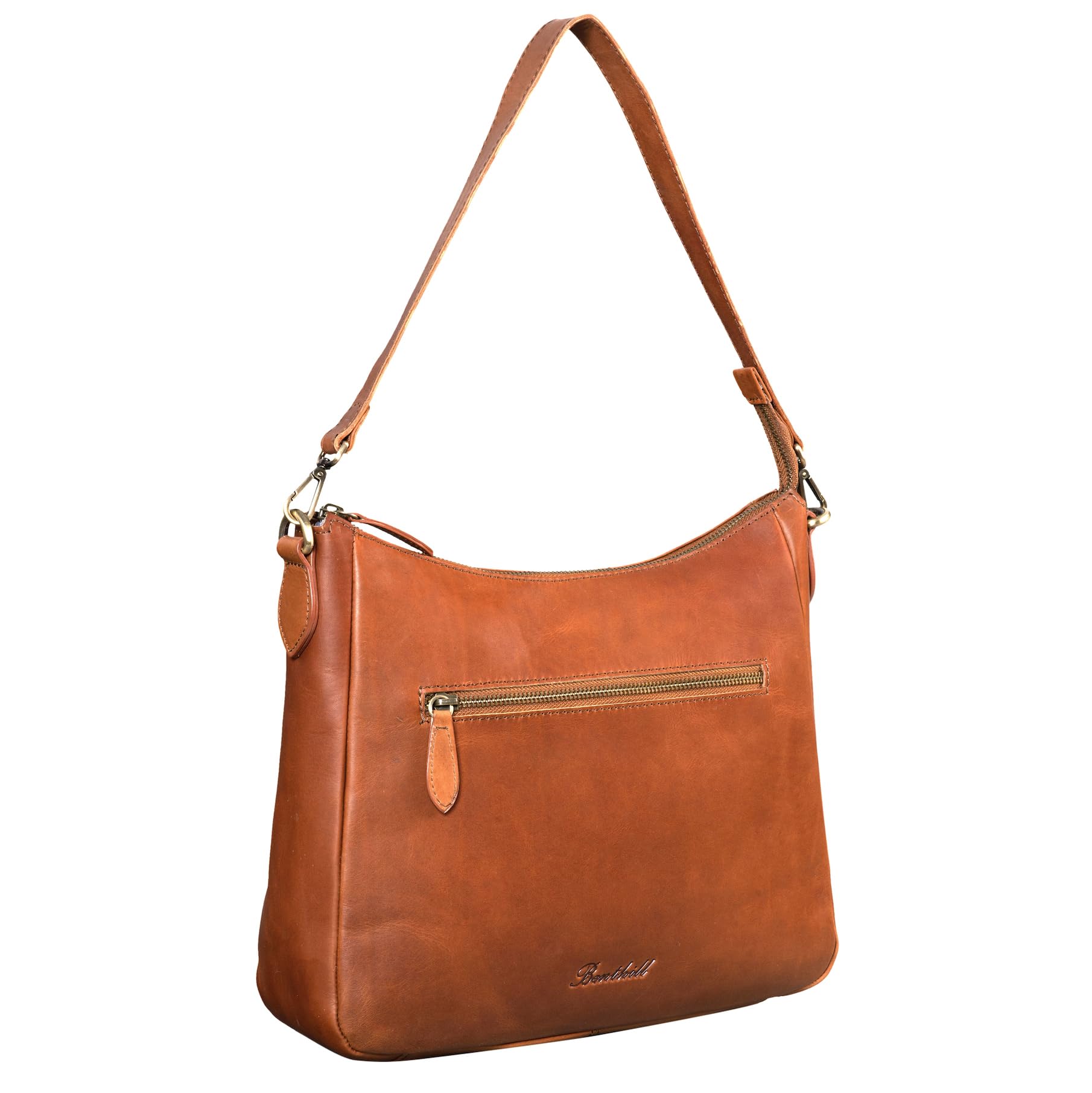 Benthill Damen Handtasche Leder aus echtem Rindsleder - Braun Vintage Look