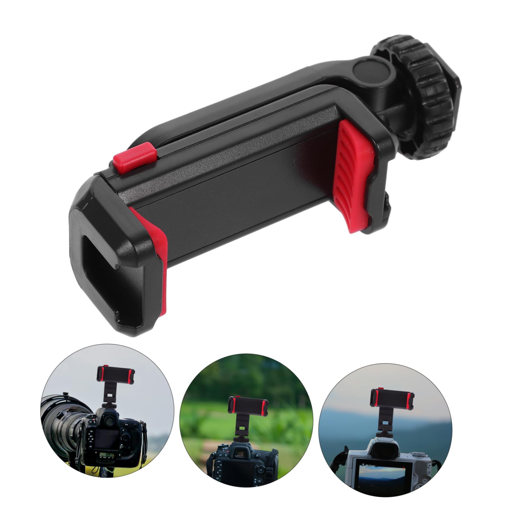 HOMSFOU 2pezzi Supporto Phone Clamp Hot Shoe Con Rotazione Per Smartphone e Fotocamera Adattatore Per Treppiedi e Vlogging
