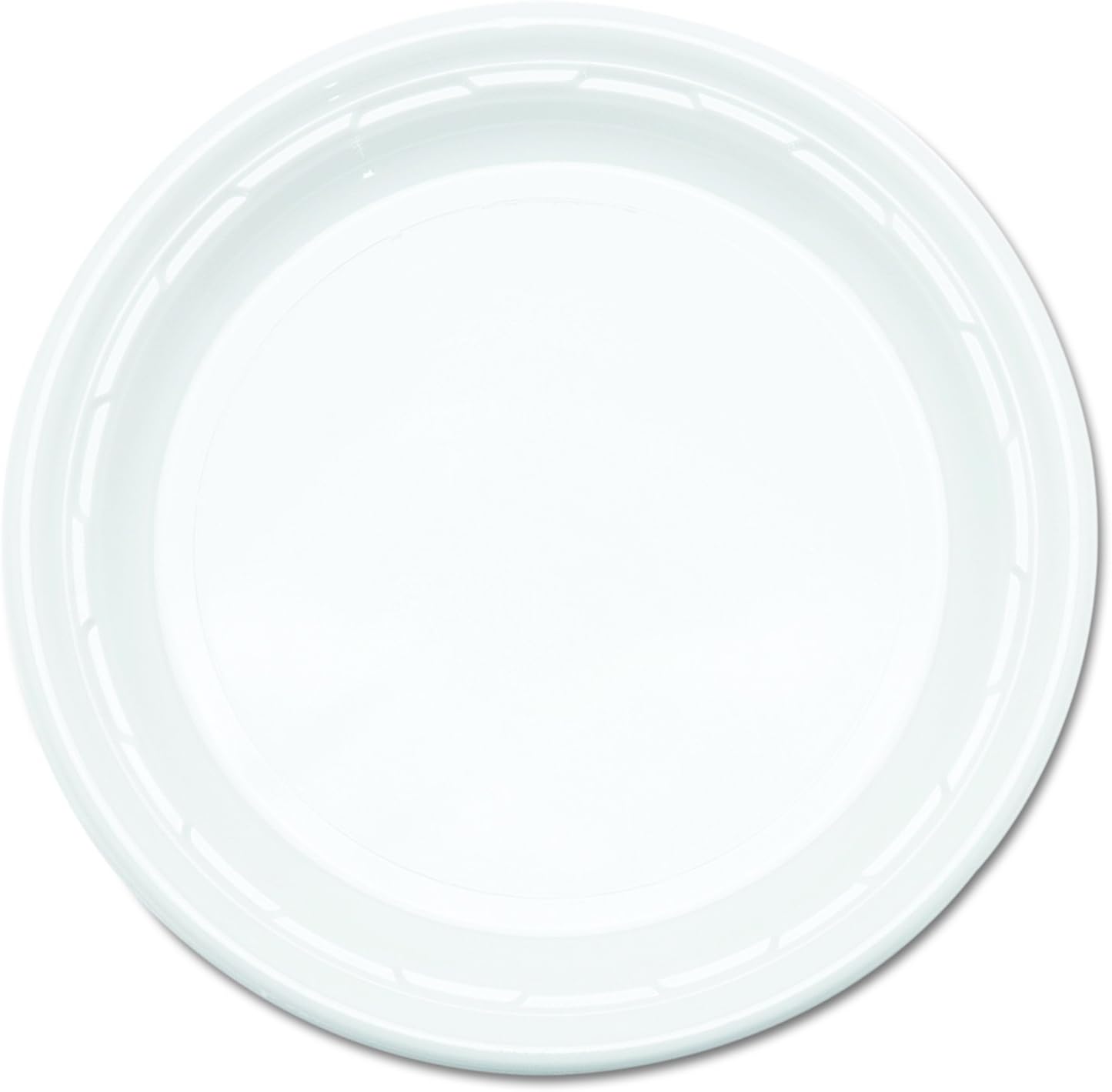 Dart 9PWF 9 in White Plastic Plate (Case of 500)