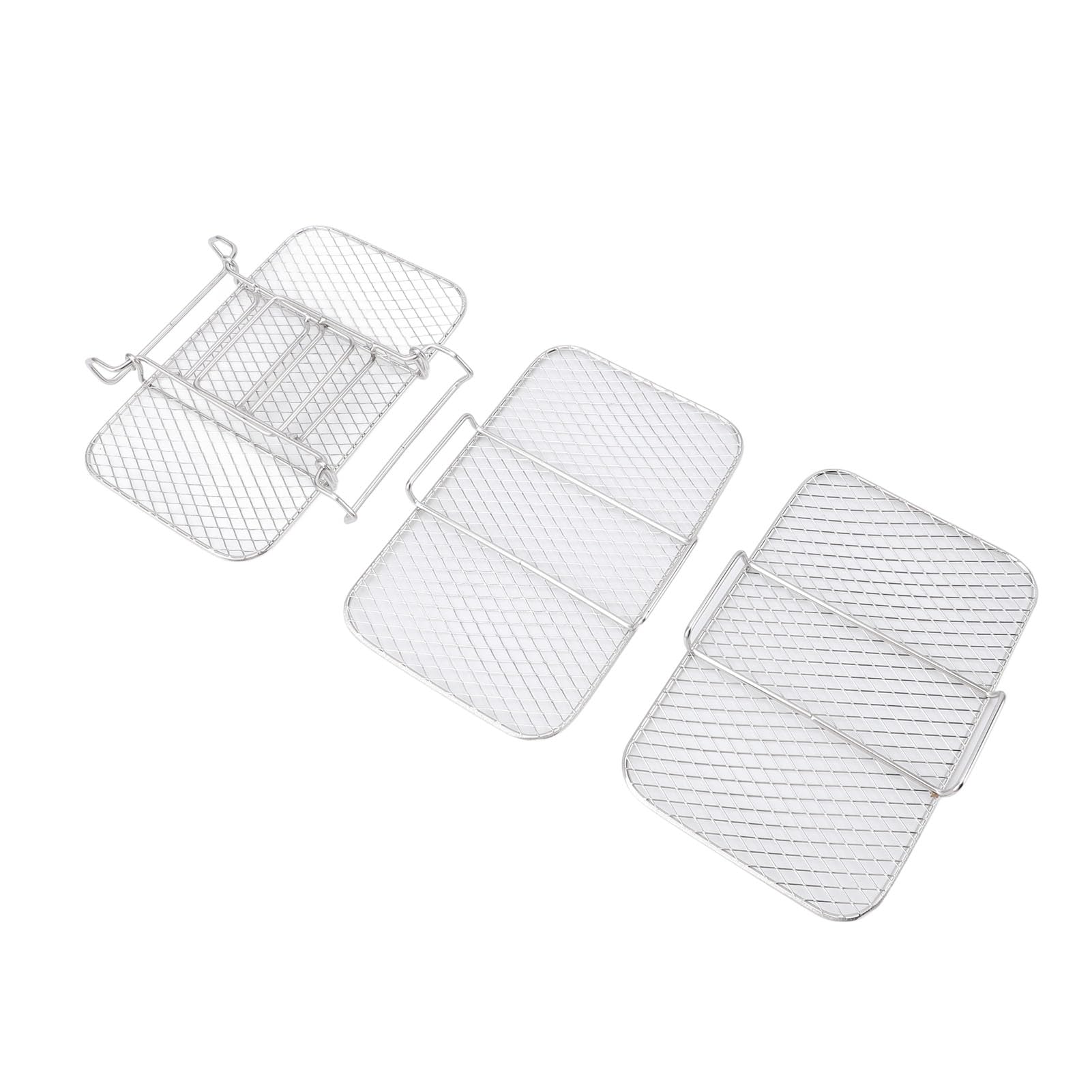 Kuuleyn 3 Layer Fryer Rack Set, Stackable 304 Stainless Steel Dehydrator Rack,Detachable Multi Layer Grill Accessories