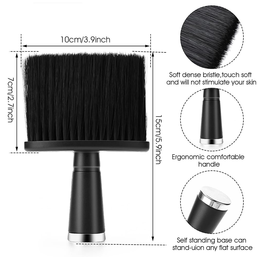 Cepillos de Cuello de Peluquería,Brocha de Peluquería,Suave Cuellos Negro Profesional Cepillo Barbero Plumero Suave Cuello,Peluquería Accesorios Barbero Salón Cepillo para Salón Peluqueros
