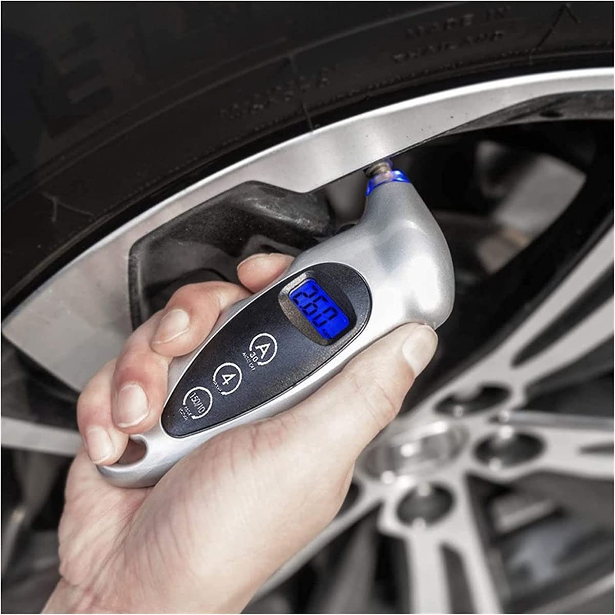 Sistema di monitoraggio della Pressione dei Pneumatici Strumento per manometro Digitale per Pneumatici per Auto Motocicletta Mini manometro Digitale per Pneumatici Display LCD diagnostico