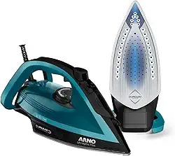 Ferro a Vapor Arno Ultragliss Plus com Base Durilium Airglide, deslizamento mais rápido, maior resistência e Modo Economia de Energia, 1520W, Azul e Preto, FMY 110V