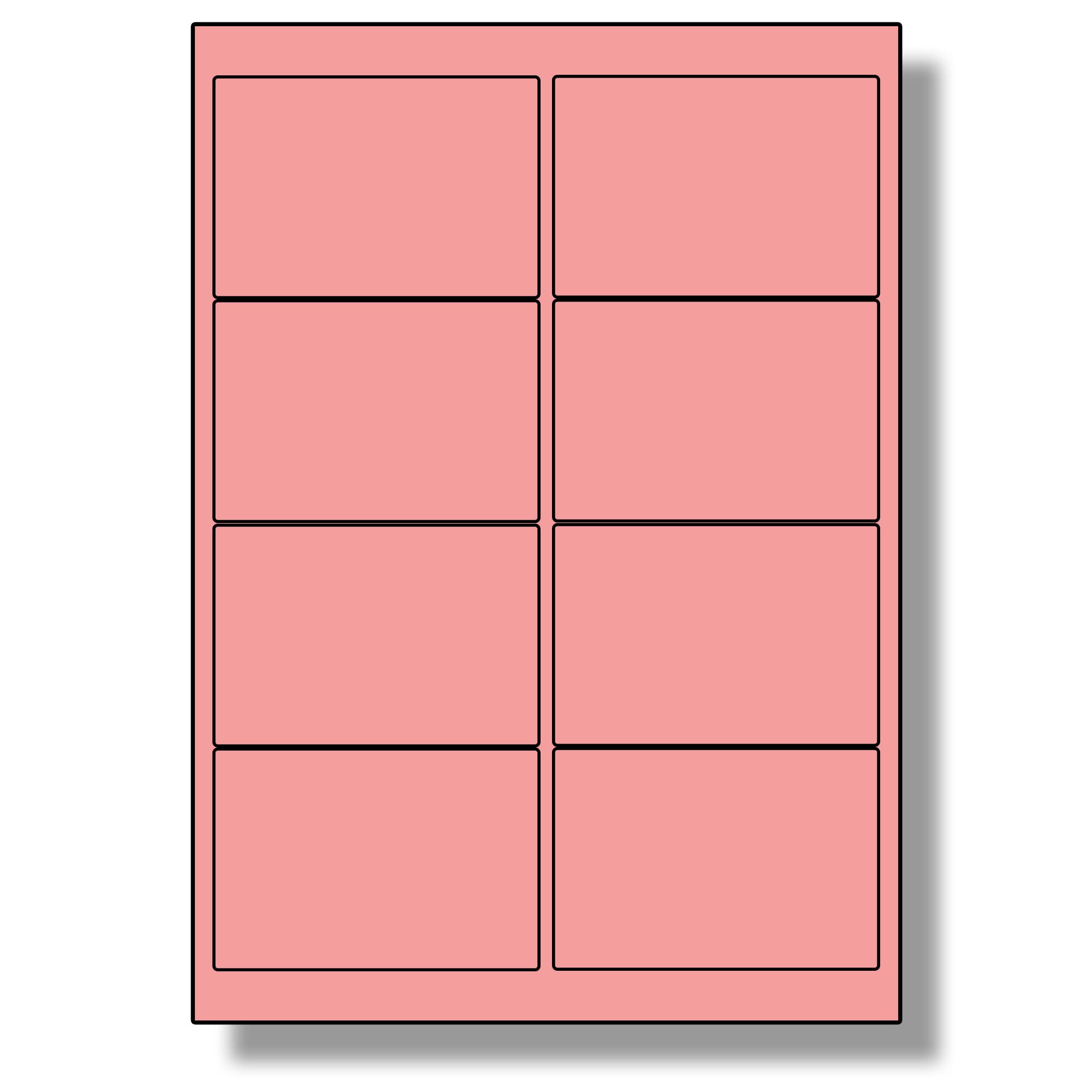 Label Planet® 8 Per Page/Sheet, 250 Sheets (2000 Sticky Pink Labels), Blank Plain Matt Quality A4 Coloured Paper Stickers, for Laser/Copier/Inkjet Printer, UK LP8/99C, 99.1 x 67.7 MM, Colour Coding