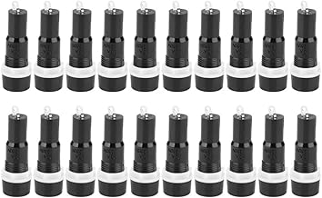 Porta-fusível Parafuso em linha 20 peças Porta-fusível MF-527 5x20mm Caixa de fusível preta Caixa de proteção de fusível