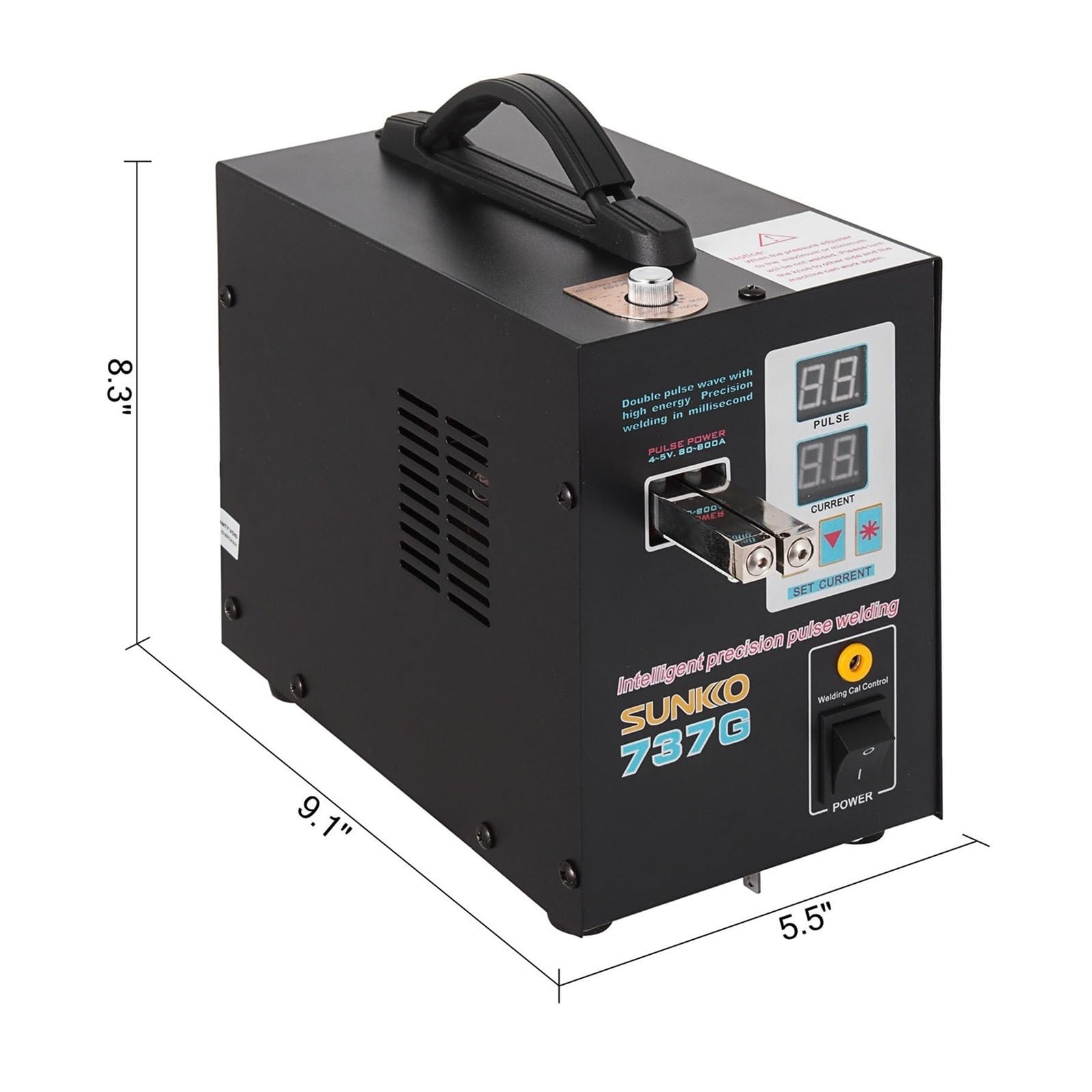 Spawarka punktowa 737G do akumulatora litowego 18650, oświetlenie LED 1,5 kW, podwójny wyświetlacz cyfrowy, spawarka z podwójnym impulsem