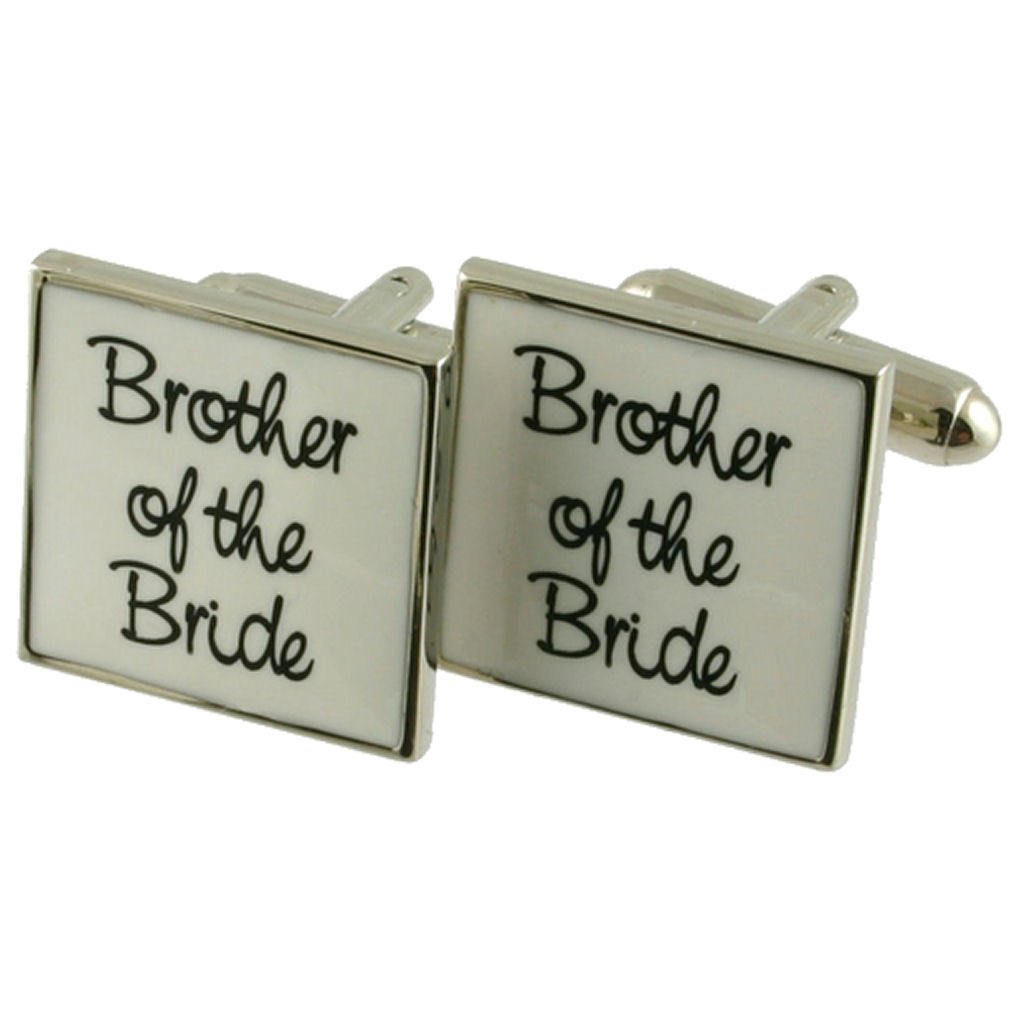 Select Gifts Cuff Links Gemelos Boda~hermano de la novia boda blanca cuadro personalizado grabado